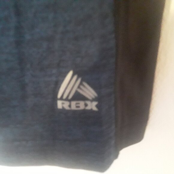 RBX Performance X-DRI Large Mens blue shorts with pockets and black sidestripes - Picture 3 of 5